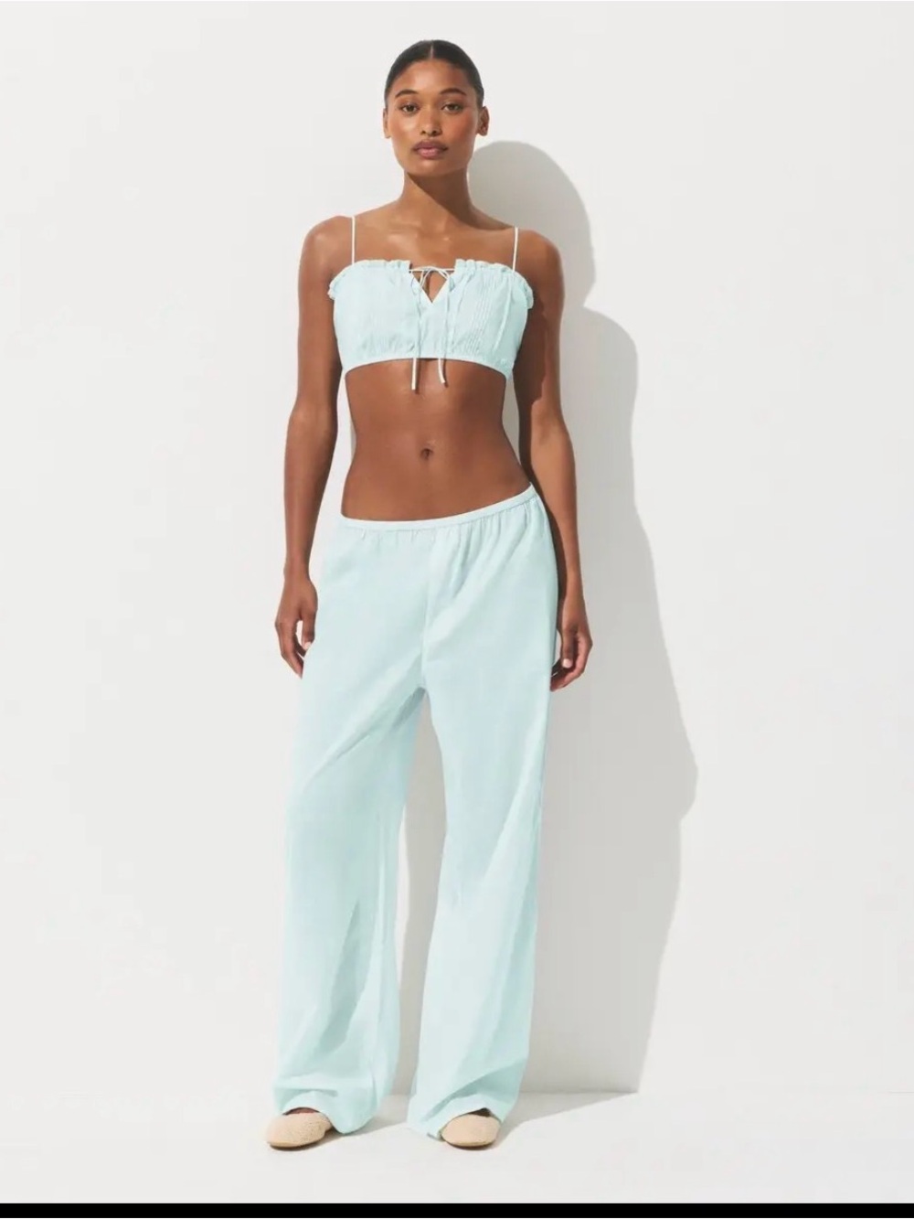 NWT SKIMS COTTON VOILE LOOSE PANT Limited Edition FROST 🩵